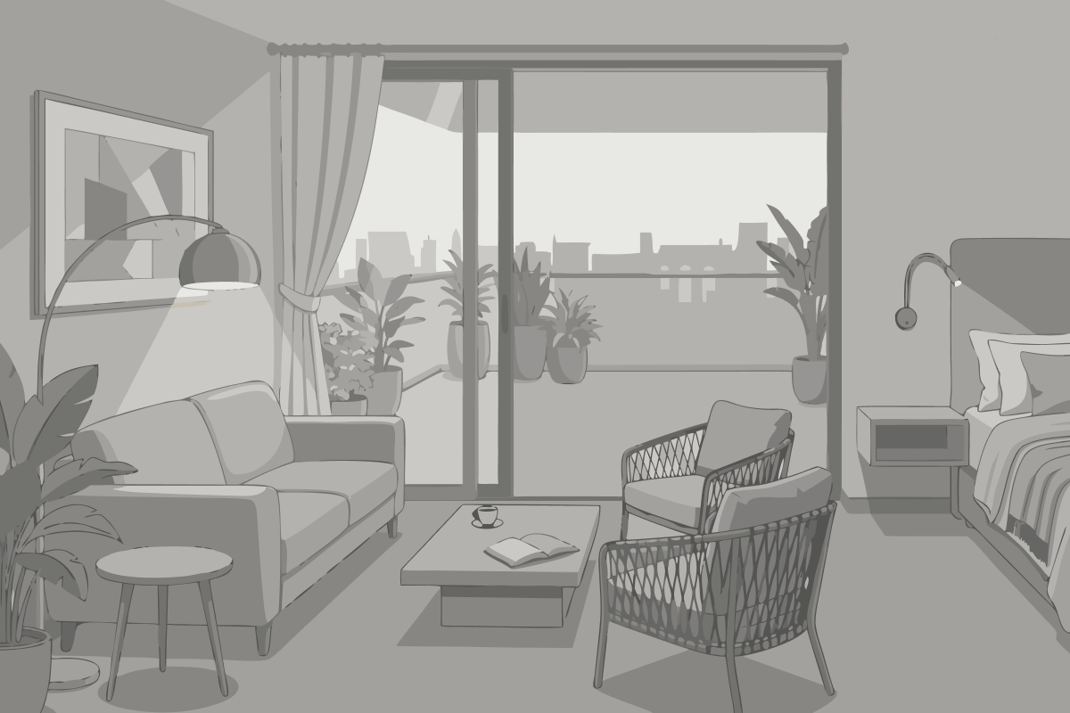 Apartamento con balcón